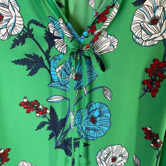 CAbi Primrose Green Floral Blouse Sleeveless V Neck Style 3785 Size S - Picture 2 of 9